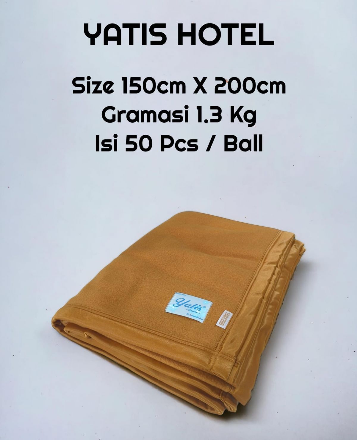 SELIMUT YATIS HOTEL SIZE 150CM*200CM GRAMASI 1.3 KG ISI 50 PCS