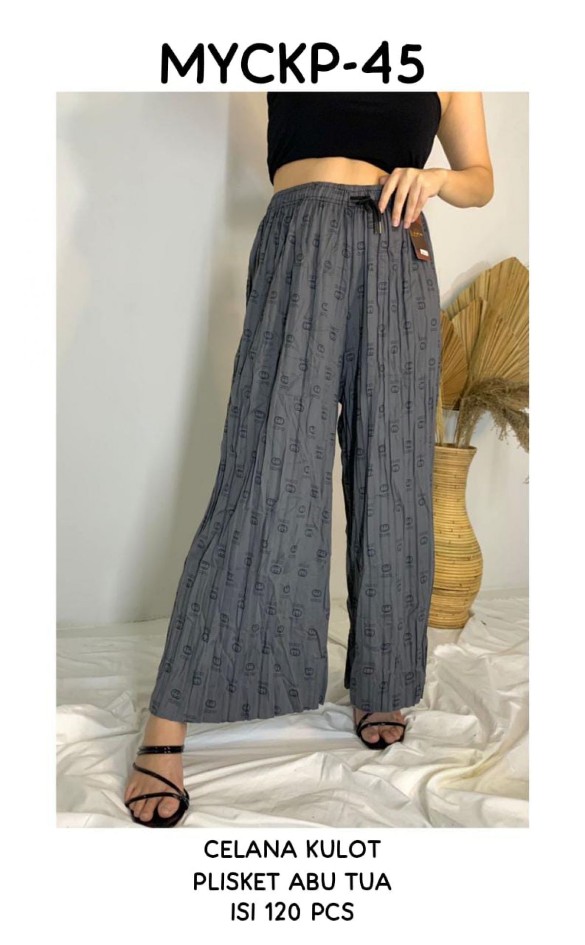 CELANA KULOT PLISKET ABU TUA