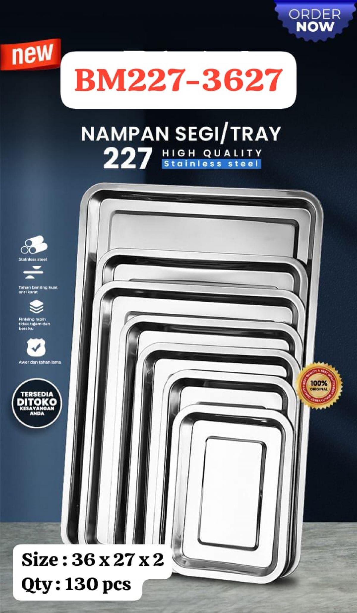 NAMPAN SEGI 227 BM227-3627 SIZE 36 X 27 X 2 ISI 130 PCS
