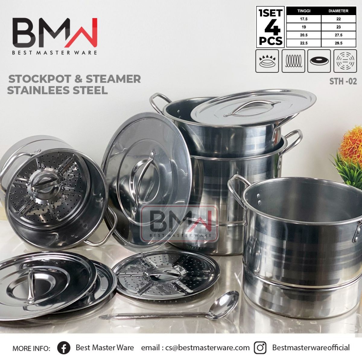 STOCKPOT DAN STEAMER STH 02 ISI 4 SET