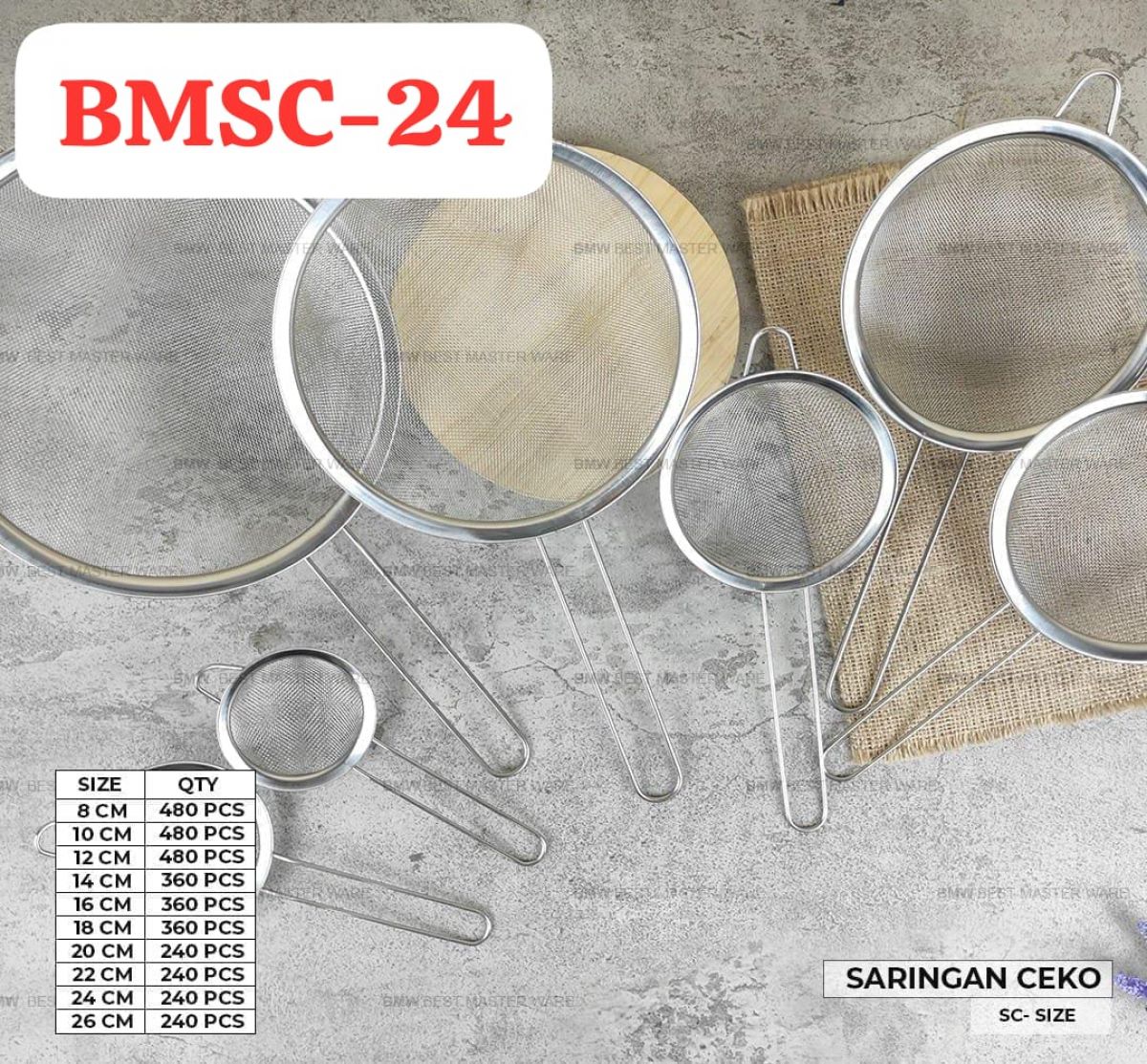 SARINGAN CEKO BMSC-24 SIZE 24 CM ISI 20 LUSIN