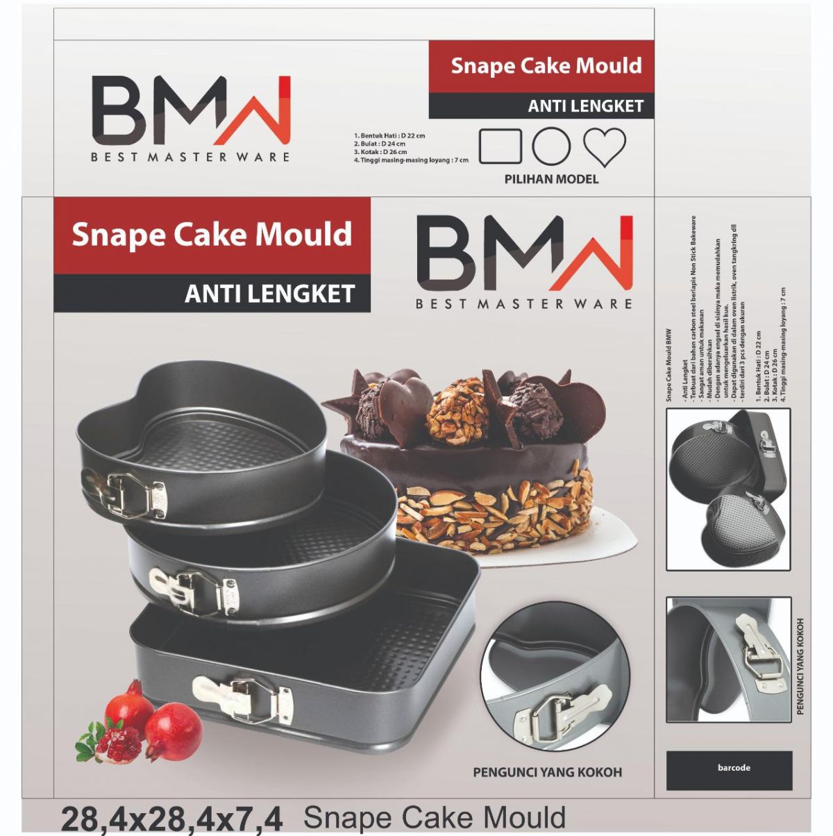 SNAPE CAKE MOULD CJ-03 ISI 12 SET