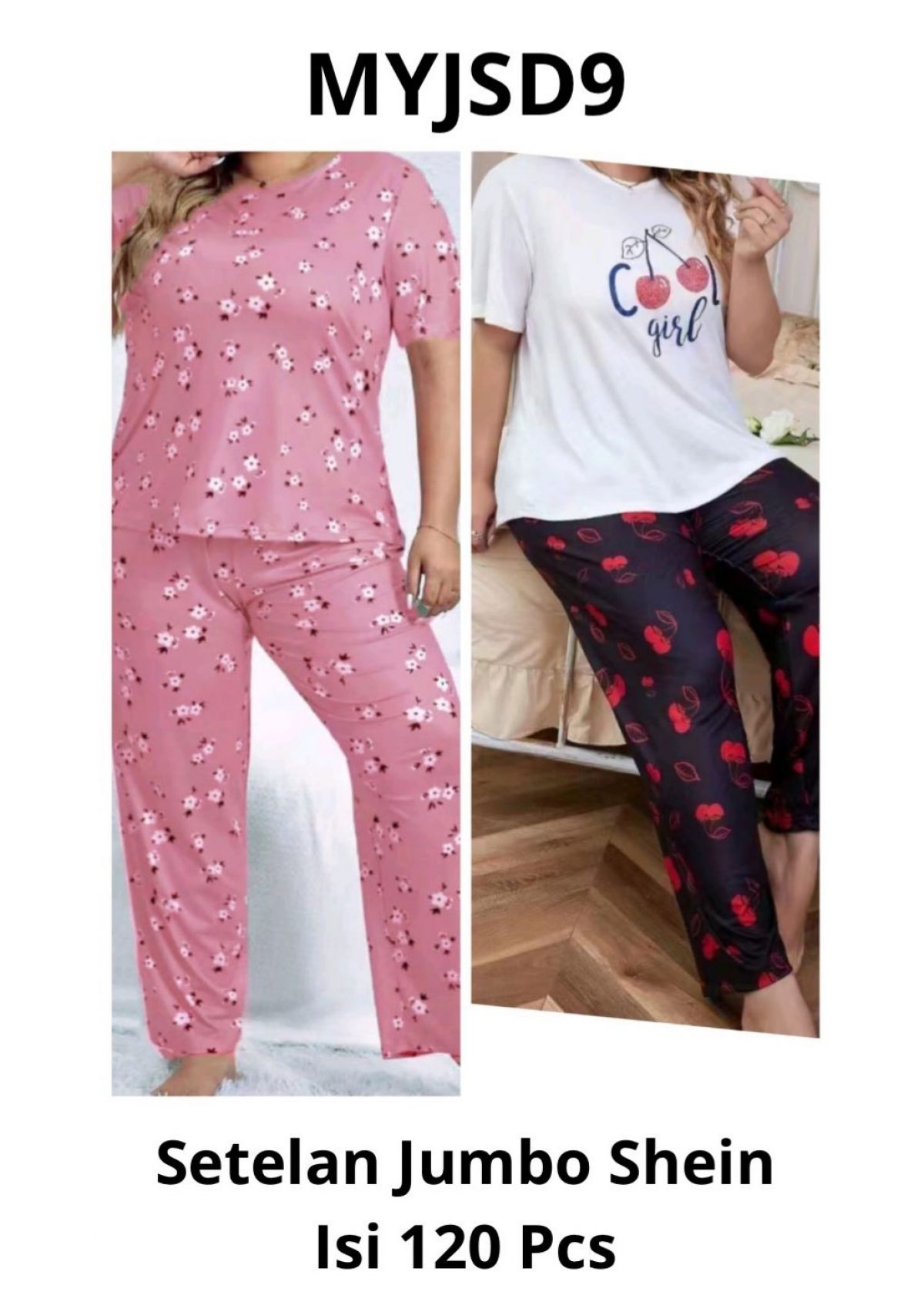 BAJU TIDUR SETELAN JUMBO SPANDEK SHEIN MYJSD9 ISI 120 PCS