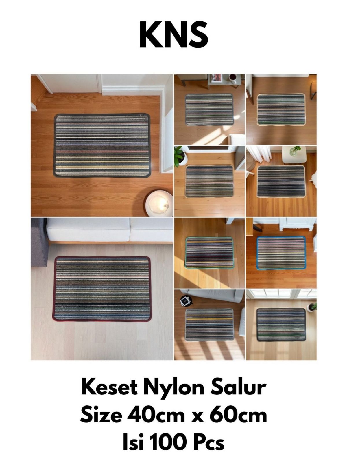 KESET KARPET SALUR KNS SIZE 40CM * 60CM ISI 100 PCS