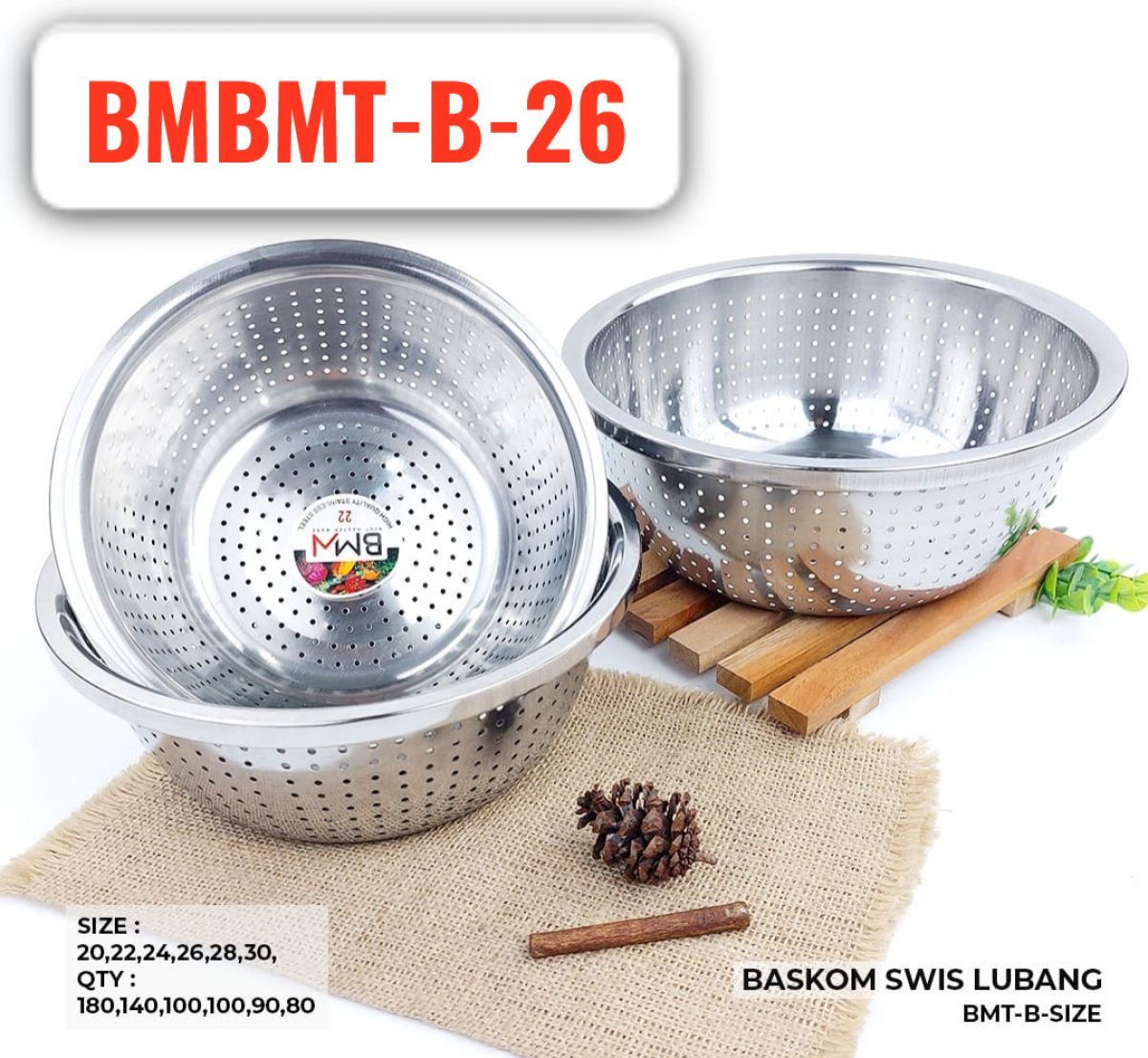 BASKOM SWISS LUBANG 26CM